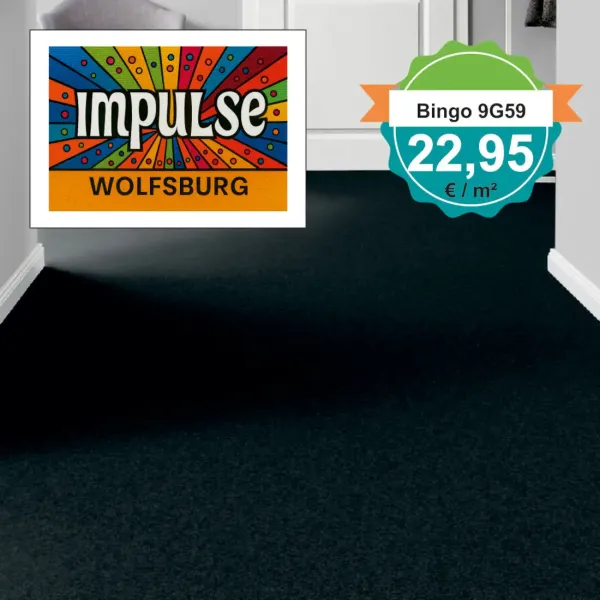 Vorwerk Bingo Teppichboden 9G59 im Wohnraum – Raumbild mit Möbeln und Dekoration